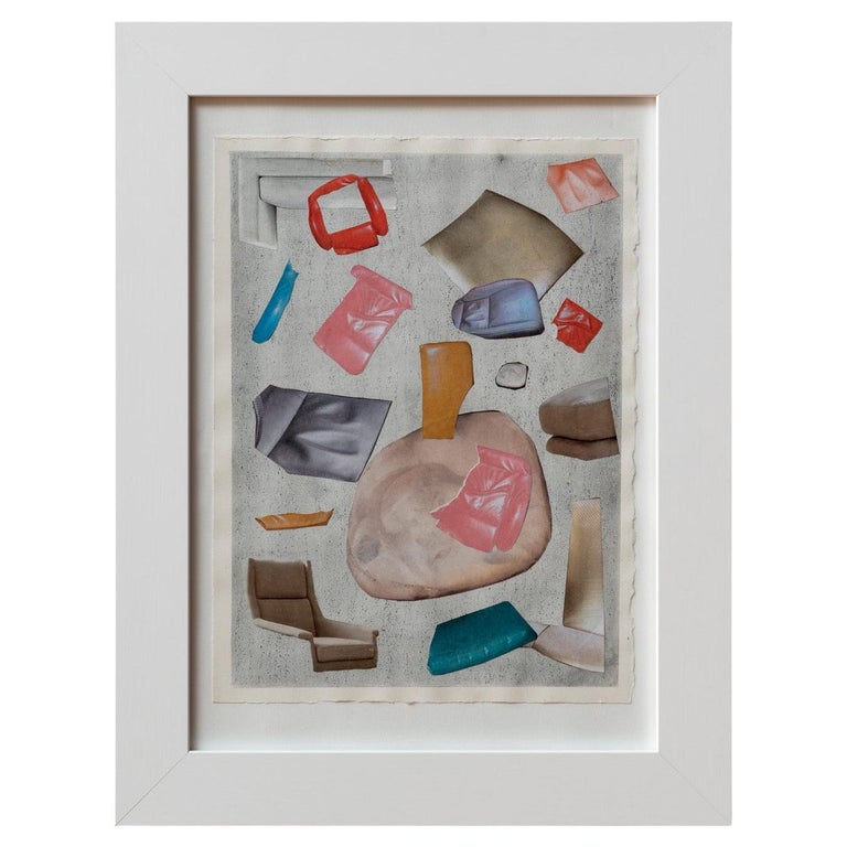 Framed Contemporary Mixed Media Collage on Paper, Ilana Harris-Babou 'Imprint I' For Sale