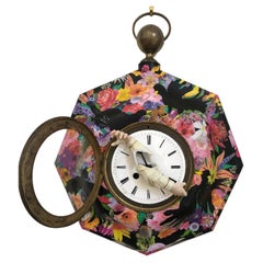 Mixed Media Collage Painting on Antique Clock