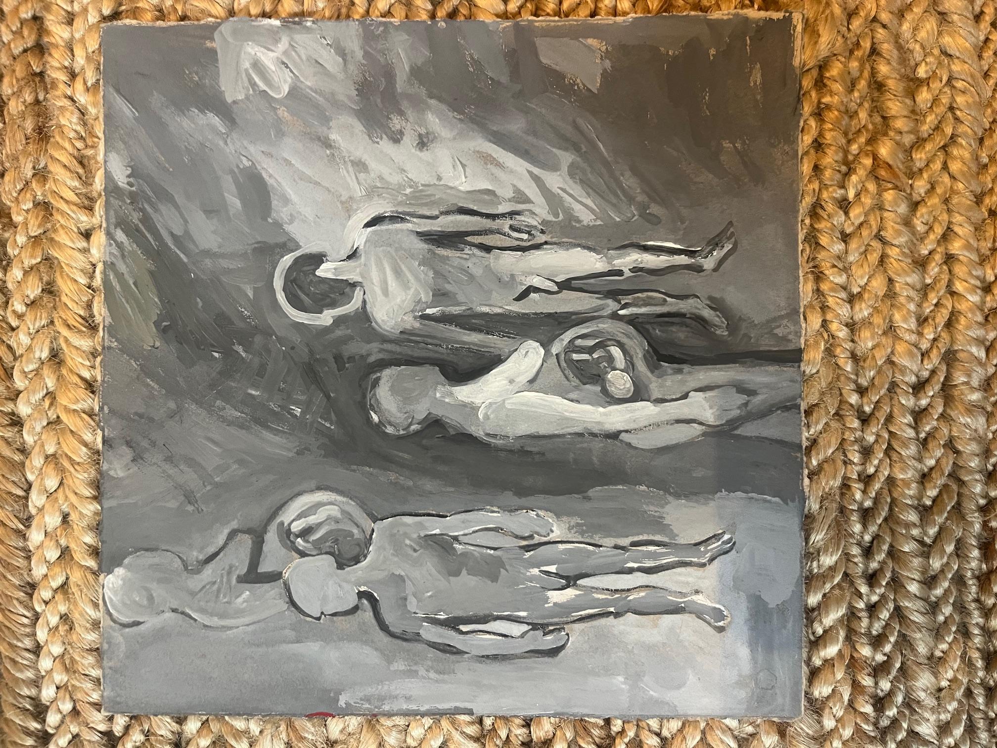 Schizzo di figura a tecnica mista su carta di Edith Isaac-Rose In condizioni buone in vendita a New York, NY