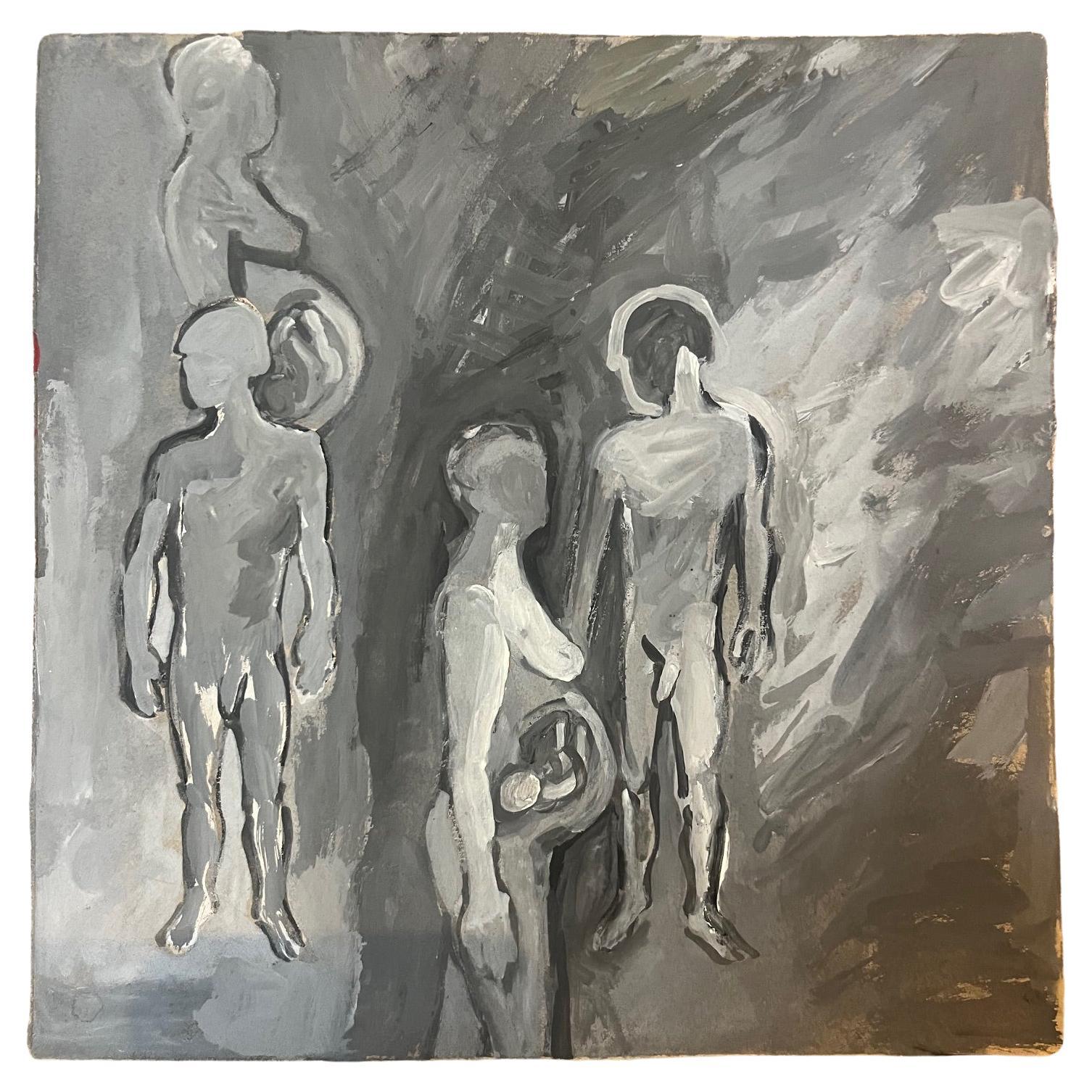 Esbozo de figura en técnica mixta sobre papel de Edith Isaac-Rose