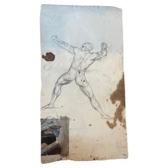 Esbozo de figura en técnica mixta sobre papel