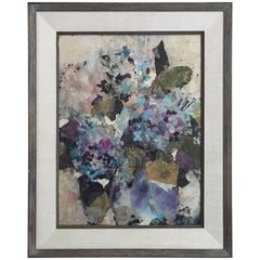 Mixed-Media Floral Art Signed Oshino Okuda