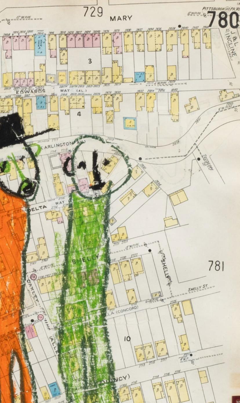 Glass Mixed-Media Folk Art Pastel Artwork by Karl Mullen (Irish/American b. 1954) For Sale