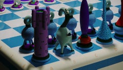 Mixed Media Limited Edition Chess Set Another Kingdom:Light Stage by Taras Yoom