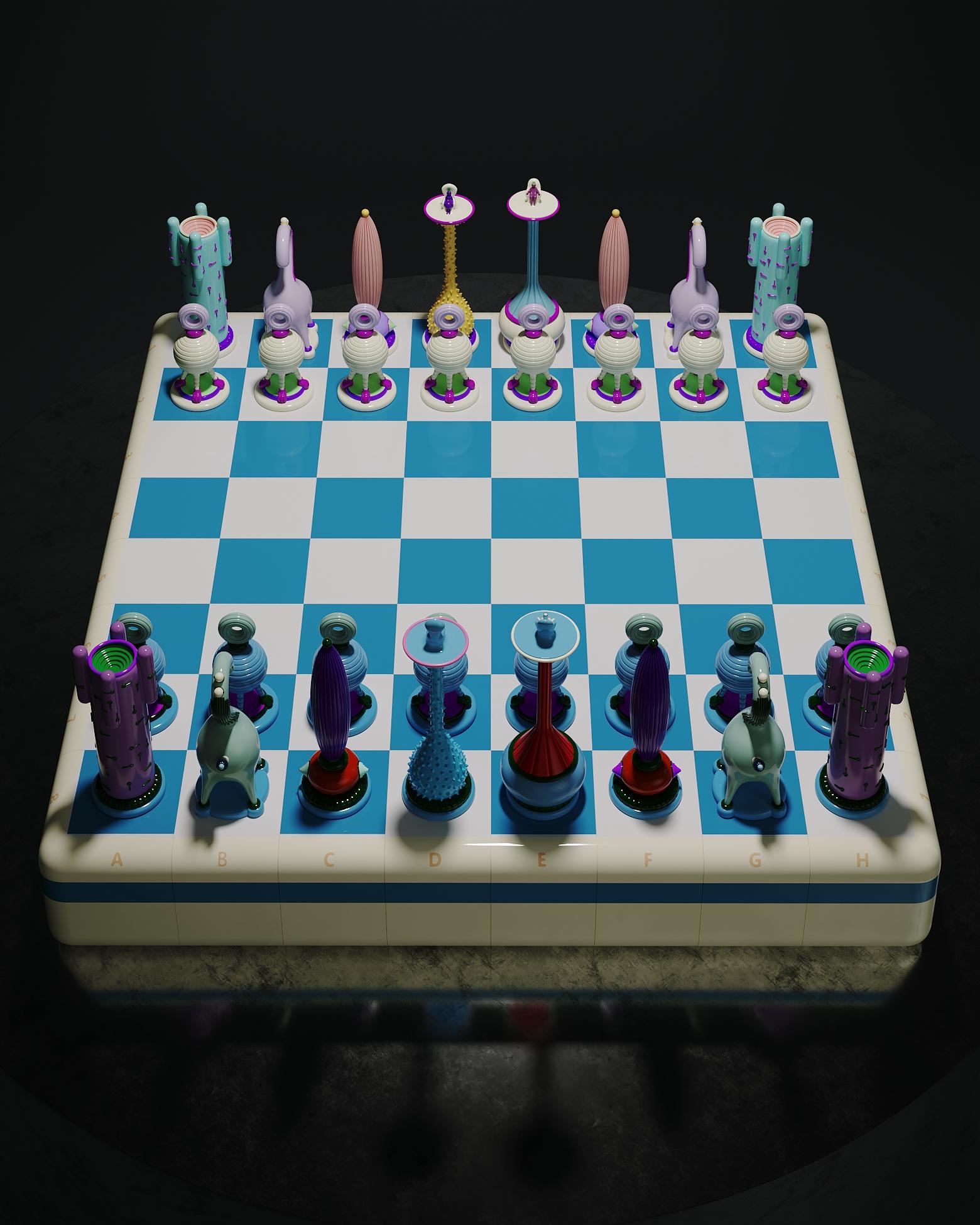 Scacchi in edizione limitata a tecnica mista Another Kingdom:Light Stage di Taras Yoom in vendita 2