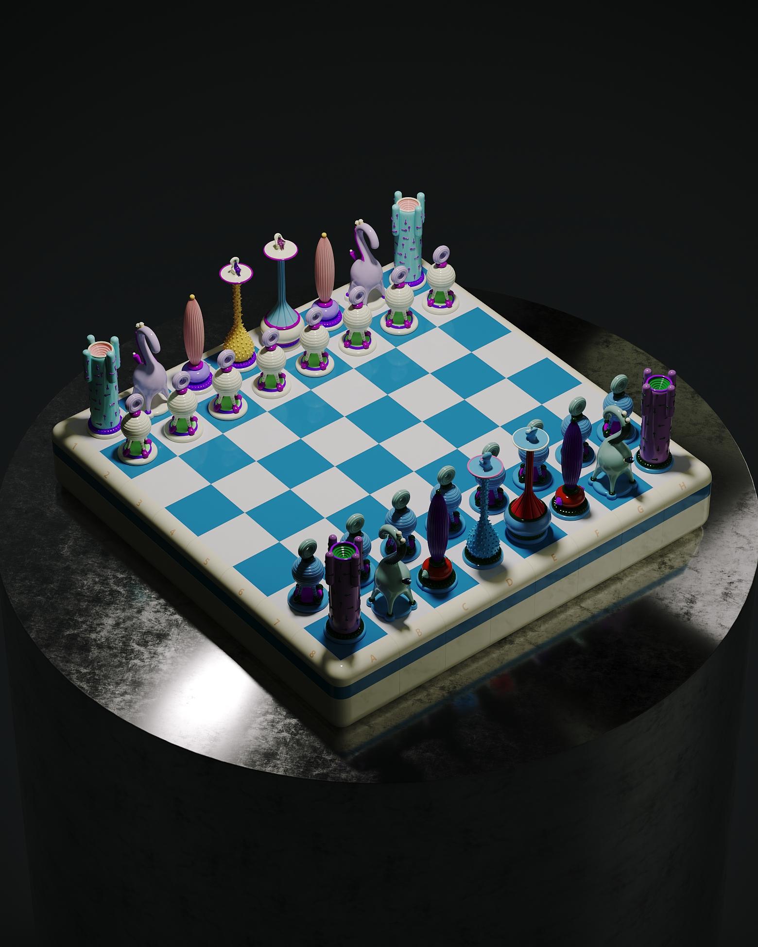 Scacchi in edizione limitata a tecnica mista Another Kingdom:Light Stage di Taras Yoom in vendita 3