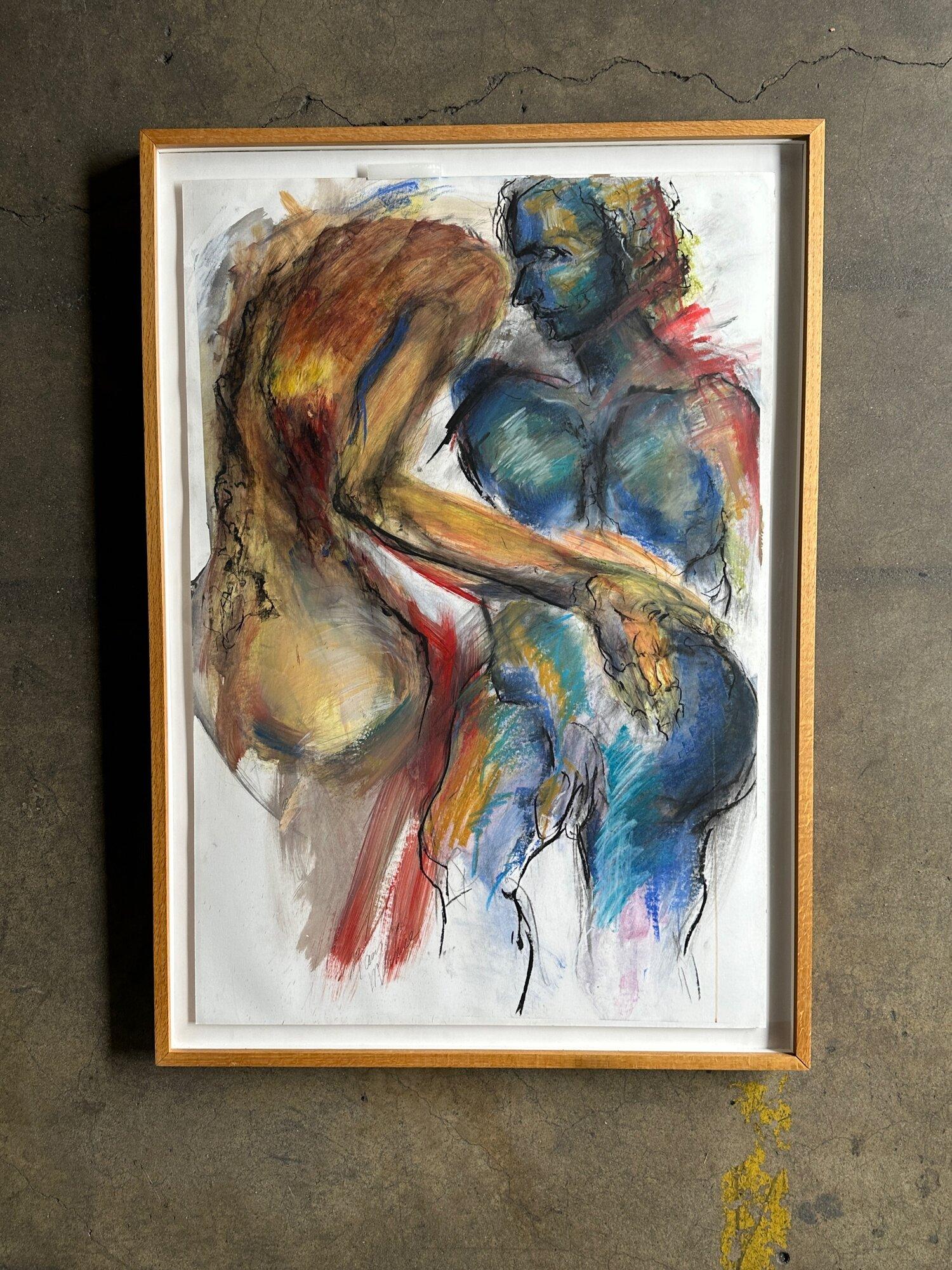 Mixed Media Nude painting by Mary L Mackie For Sale 3