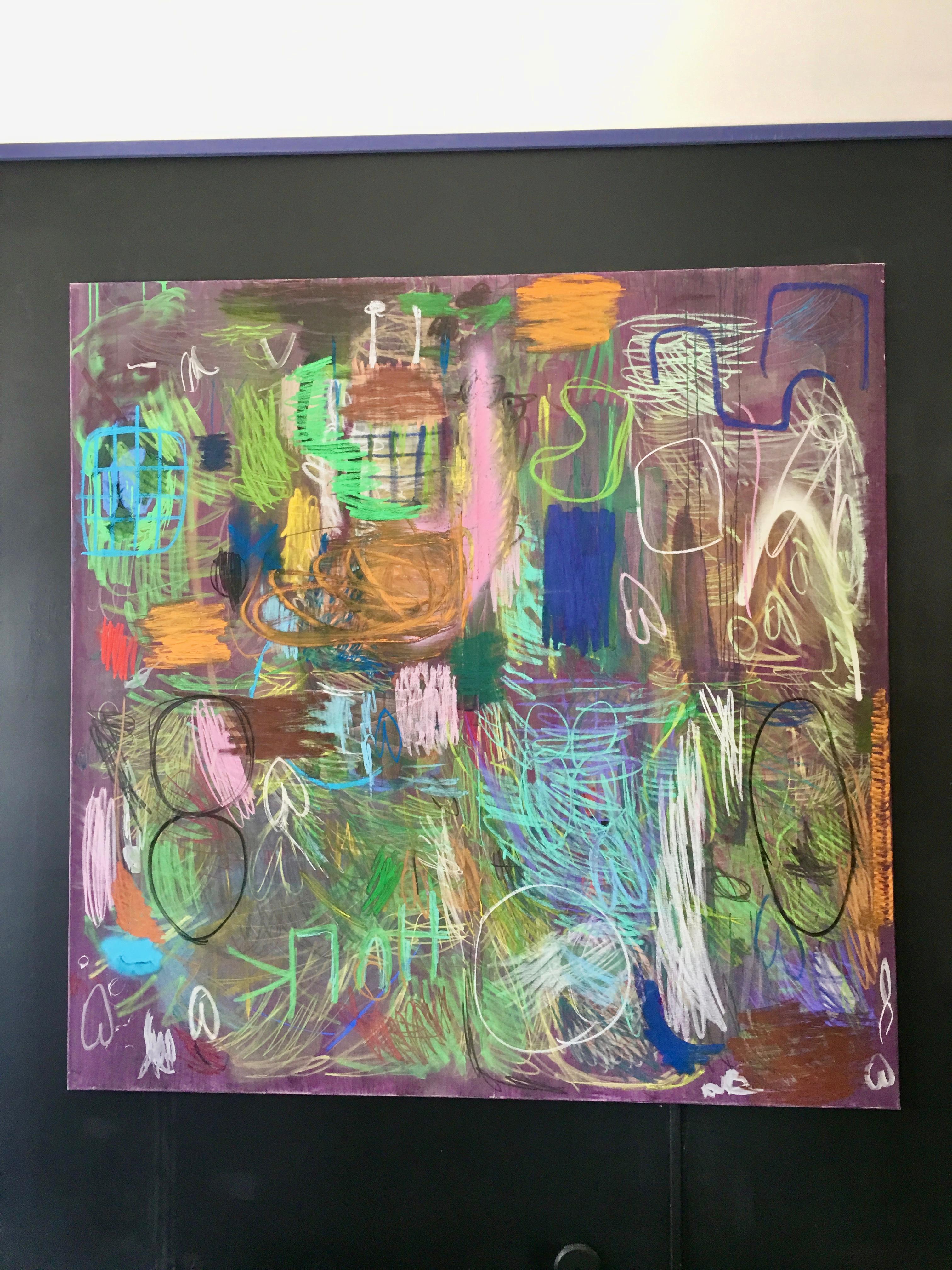 Technique mixte sur toile, Hulk de Jannis Varelas Bon état - En vente à Los Angeles, CA