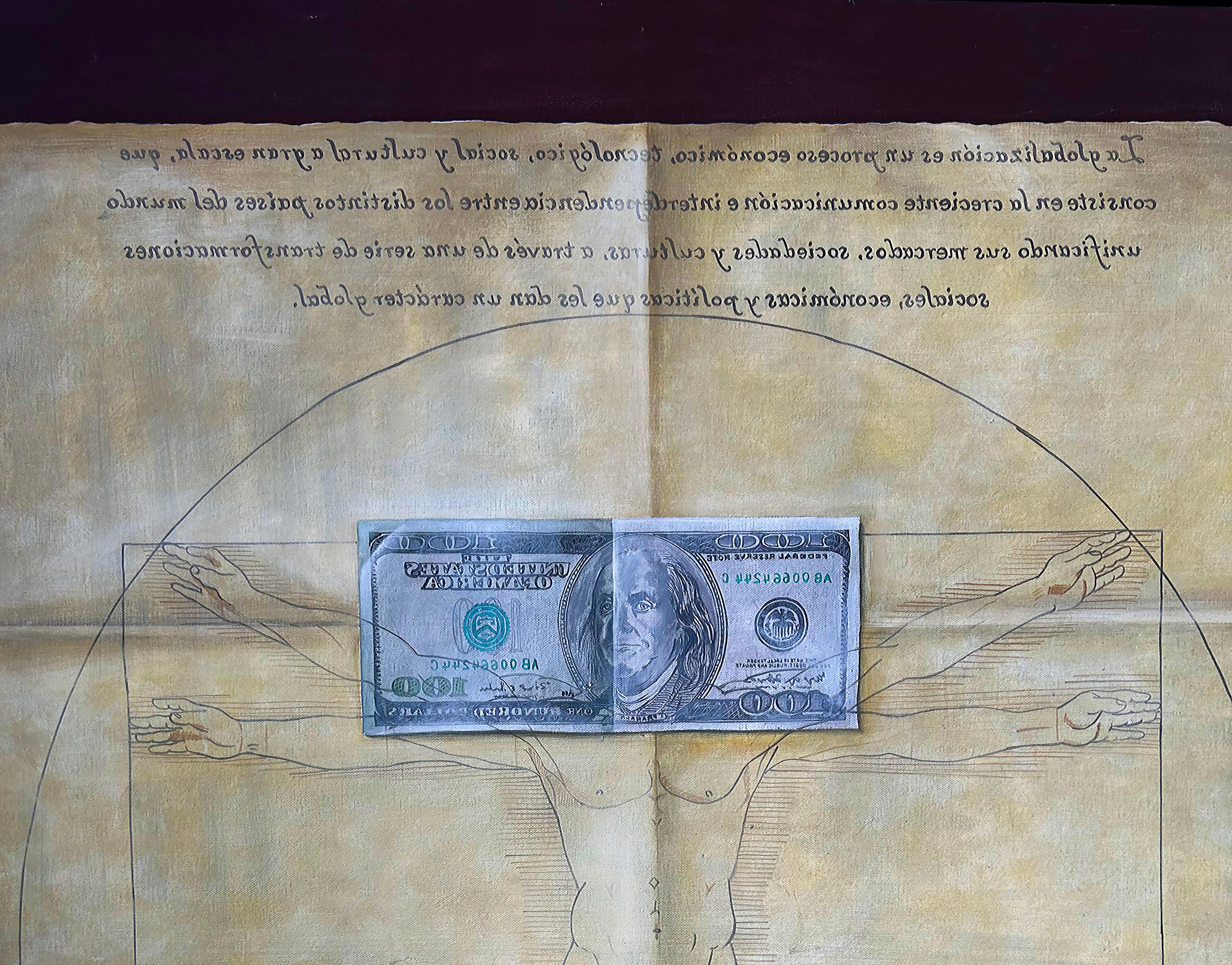 Pittura a tecnica mista basata sugli scritti del romano Vitruvio del I secolo a.C. In condizioni buone in vendita a Miami, FL