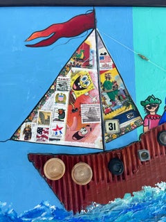 Peinture de l'artiste cubano-américain Juan Navarette  "Bateau pirate