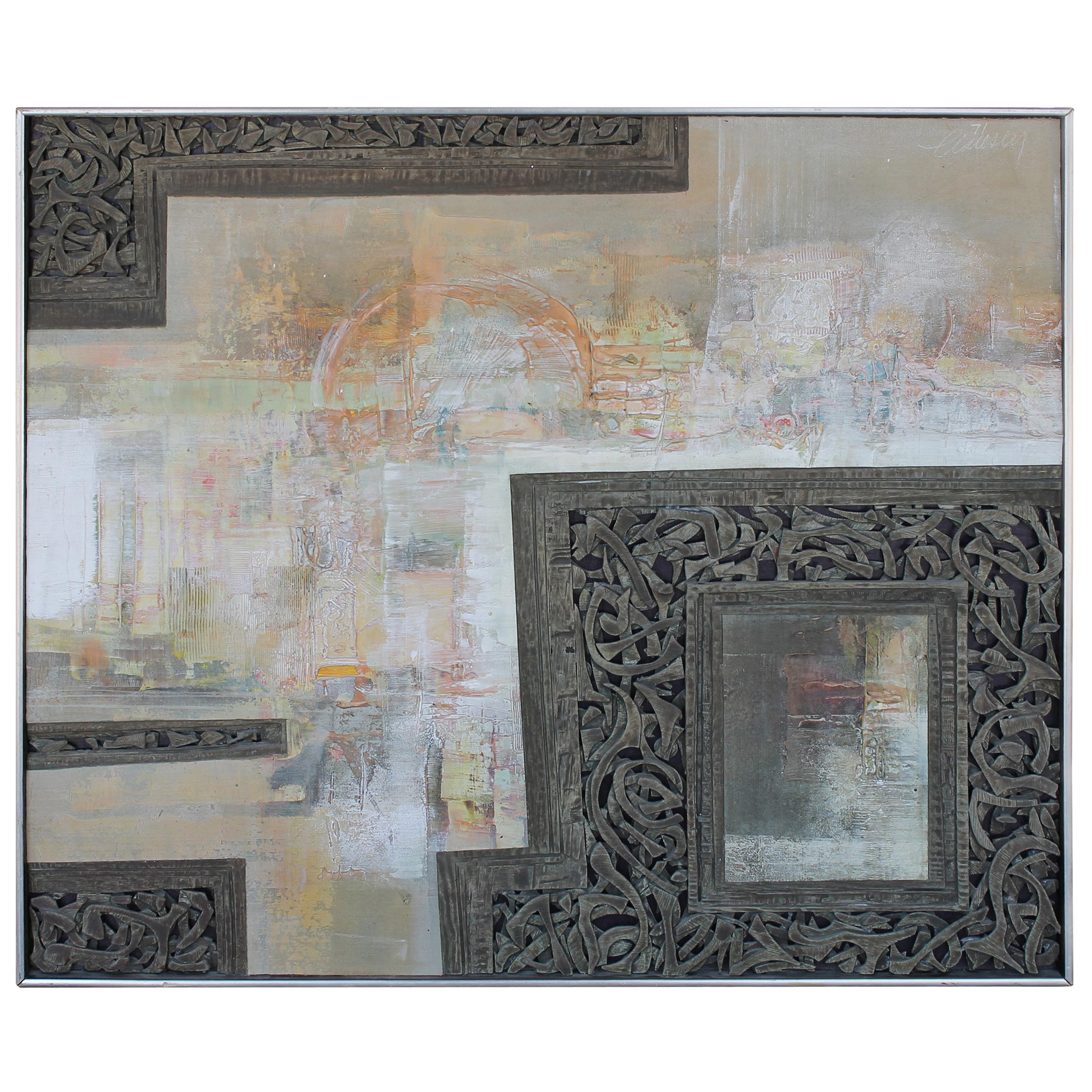 Mixed-Media Painting by Don Clausen For Sale