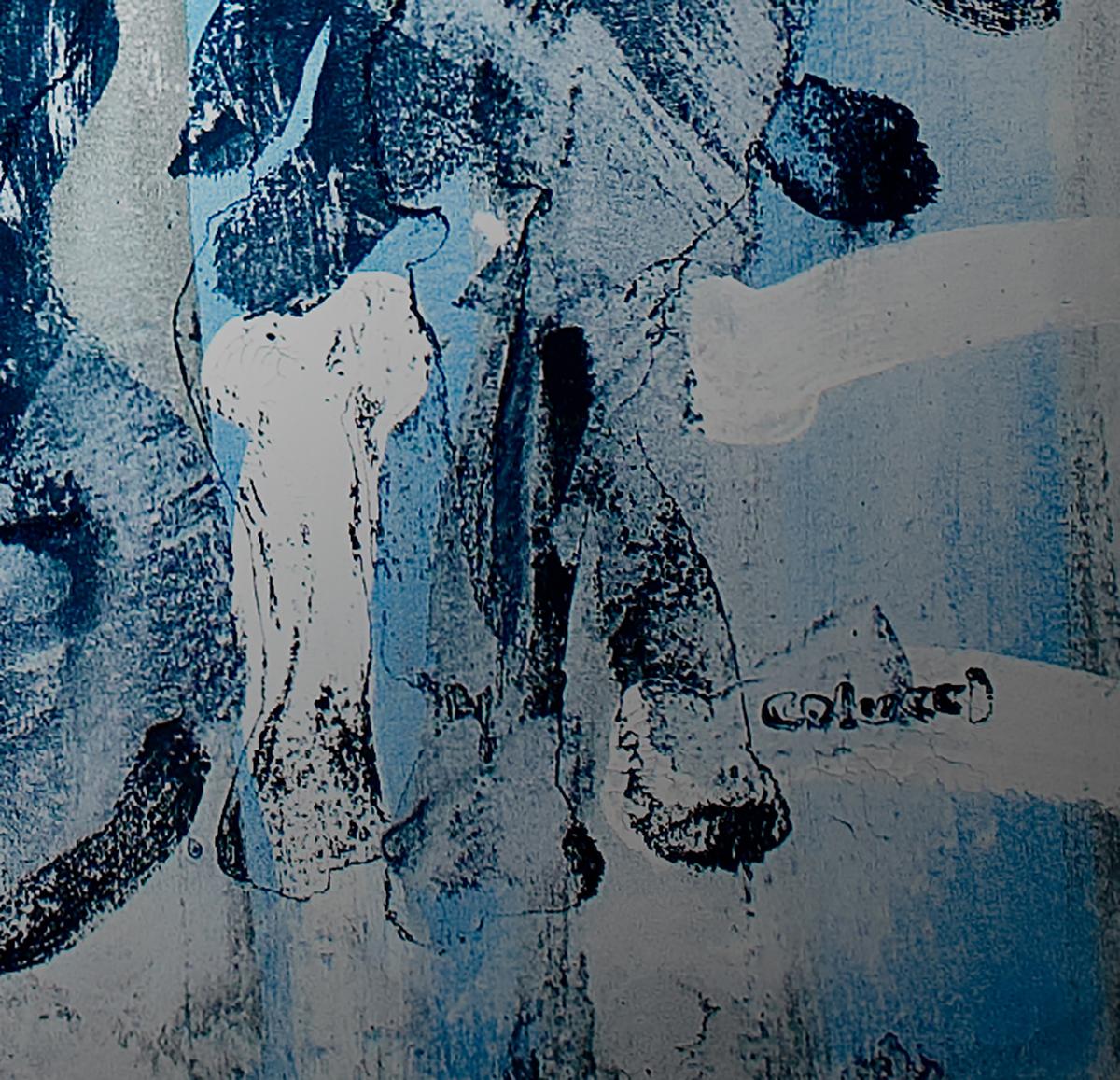 Peinture de supports mélangés de Steven Colucci - Série Sea en vente 1