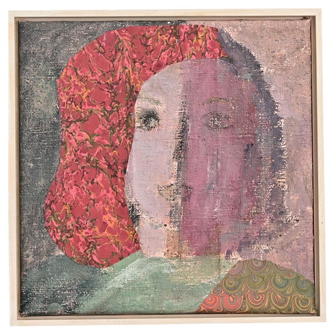Peinture multimédia d'un visage de femme