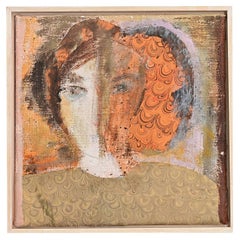 Peinture multimédia d'un visage de femme