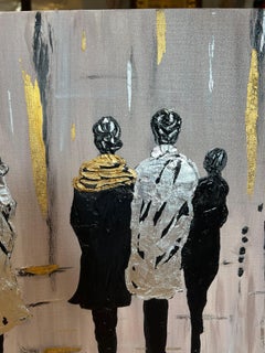 Mixed Media painting "Rain", 2023