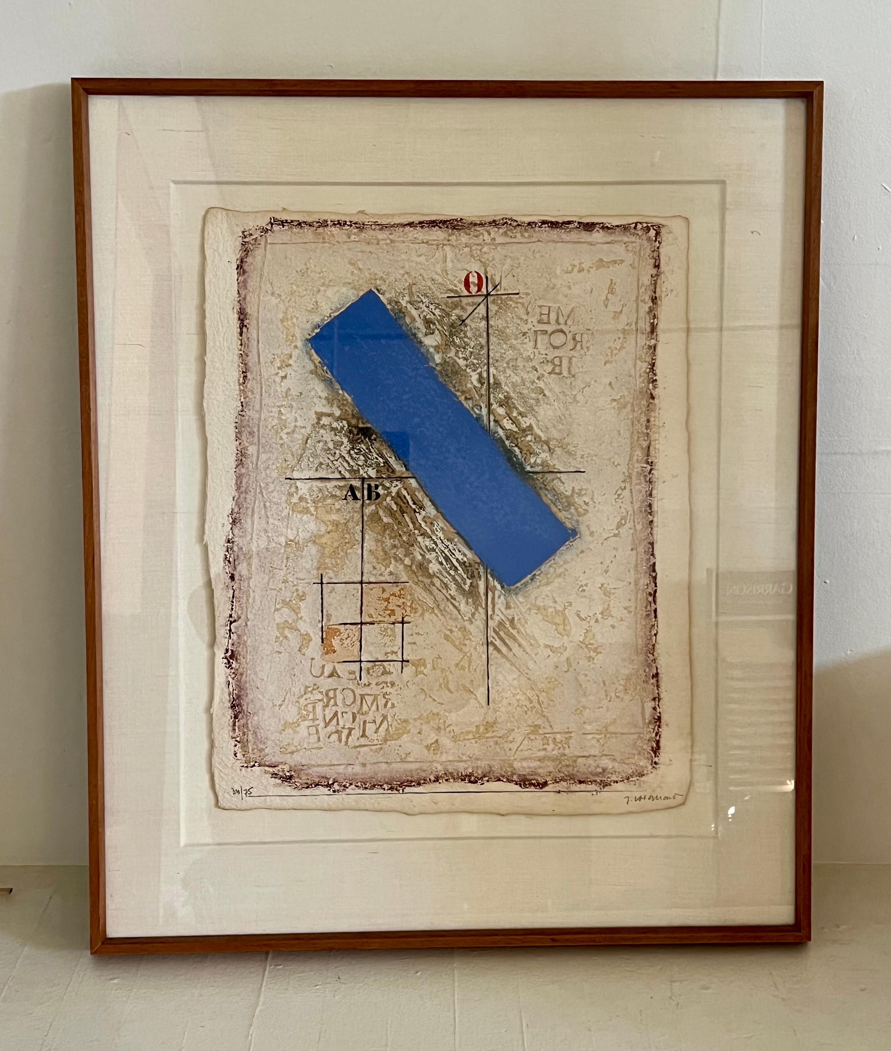 Gemischte Medien Signierte und nummerierte Carborundum-Radierung von James Coignard 34/75 im Zustand „Gut“ im Angebot in San Diego, CA