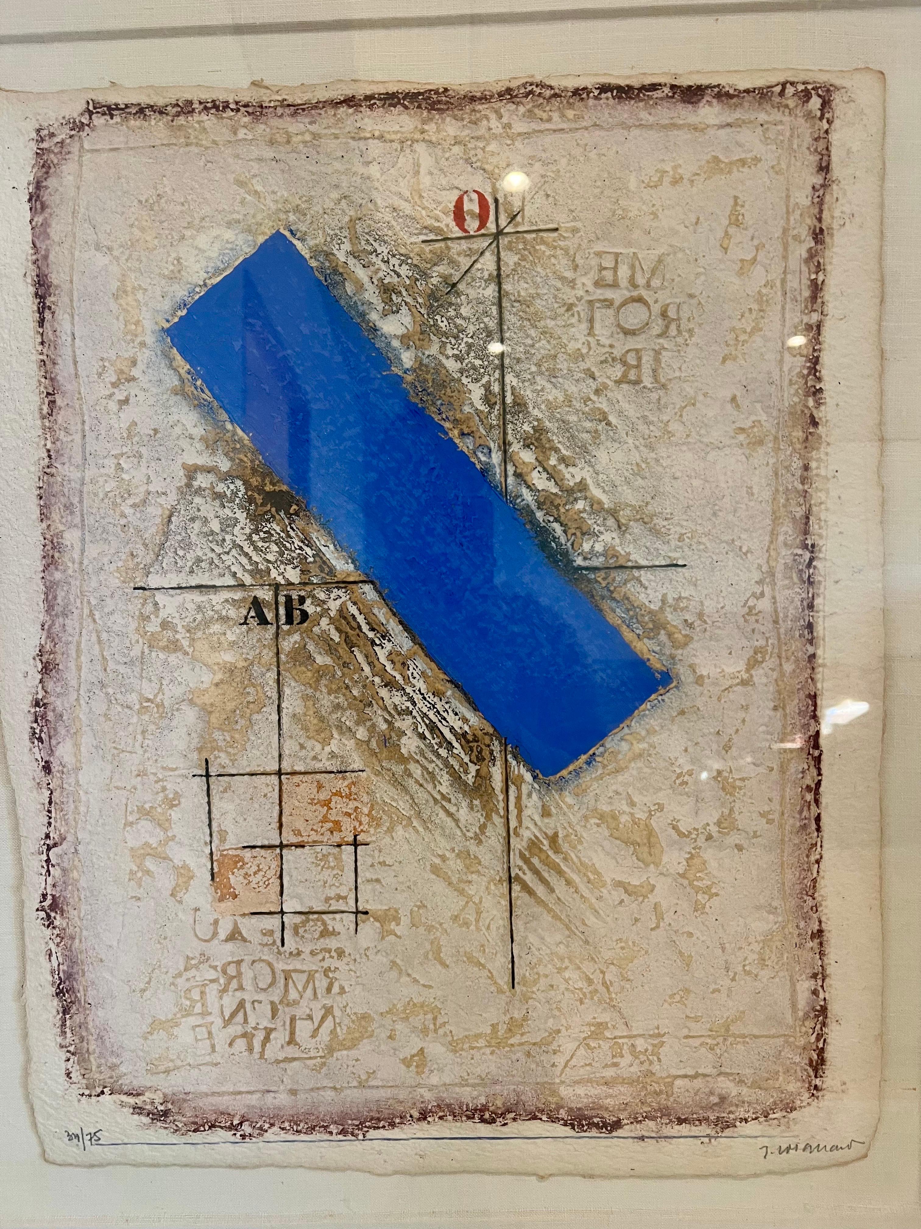 Gemischte Medien Signierte und nummerierte Carborundum-Radierung von James Coignard 34/75 (20. Jahrhundert) im Angebot