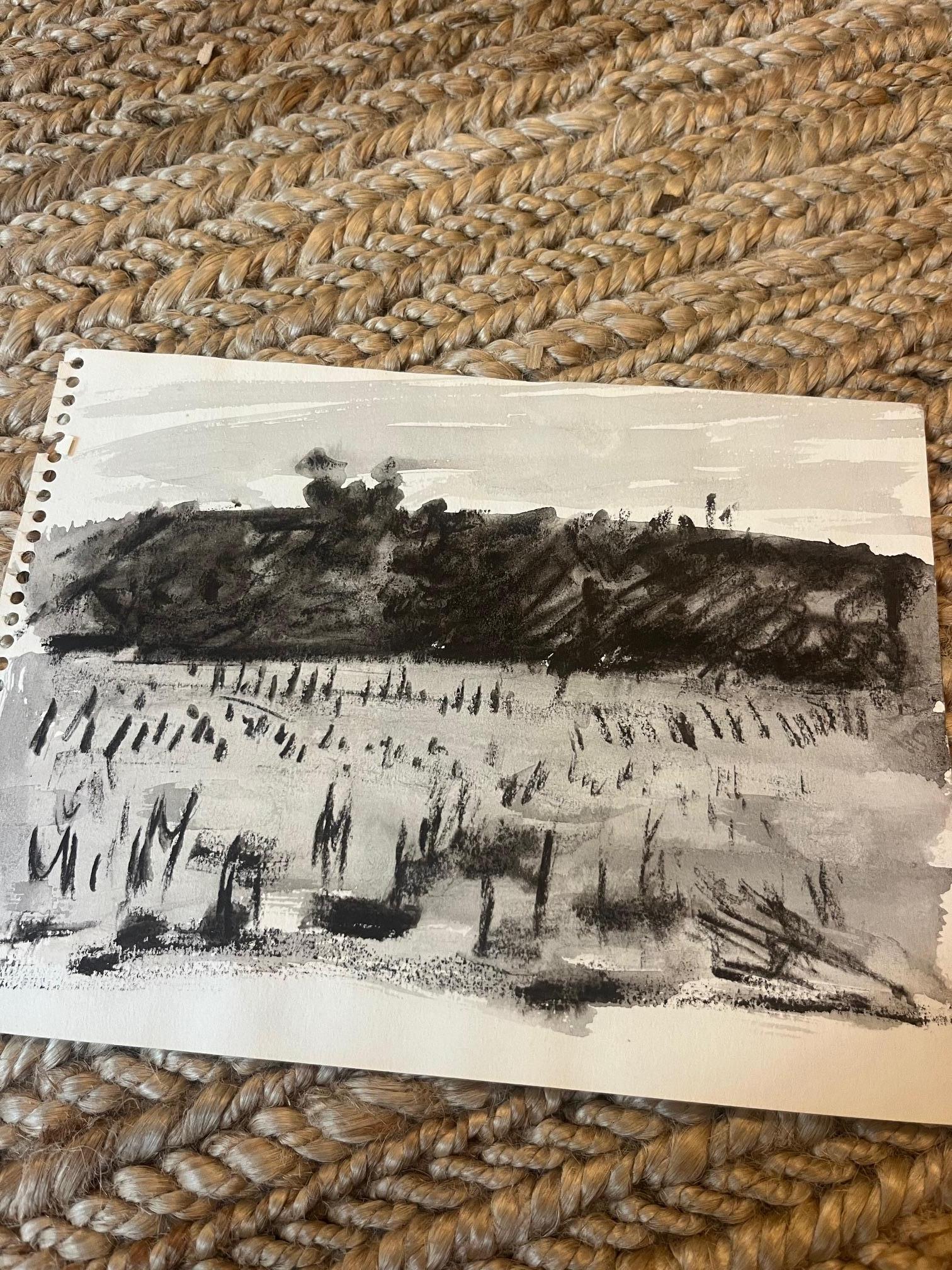 20ième siècle Sketch sur papier technique mixte en vente