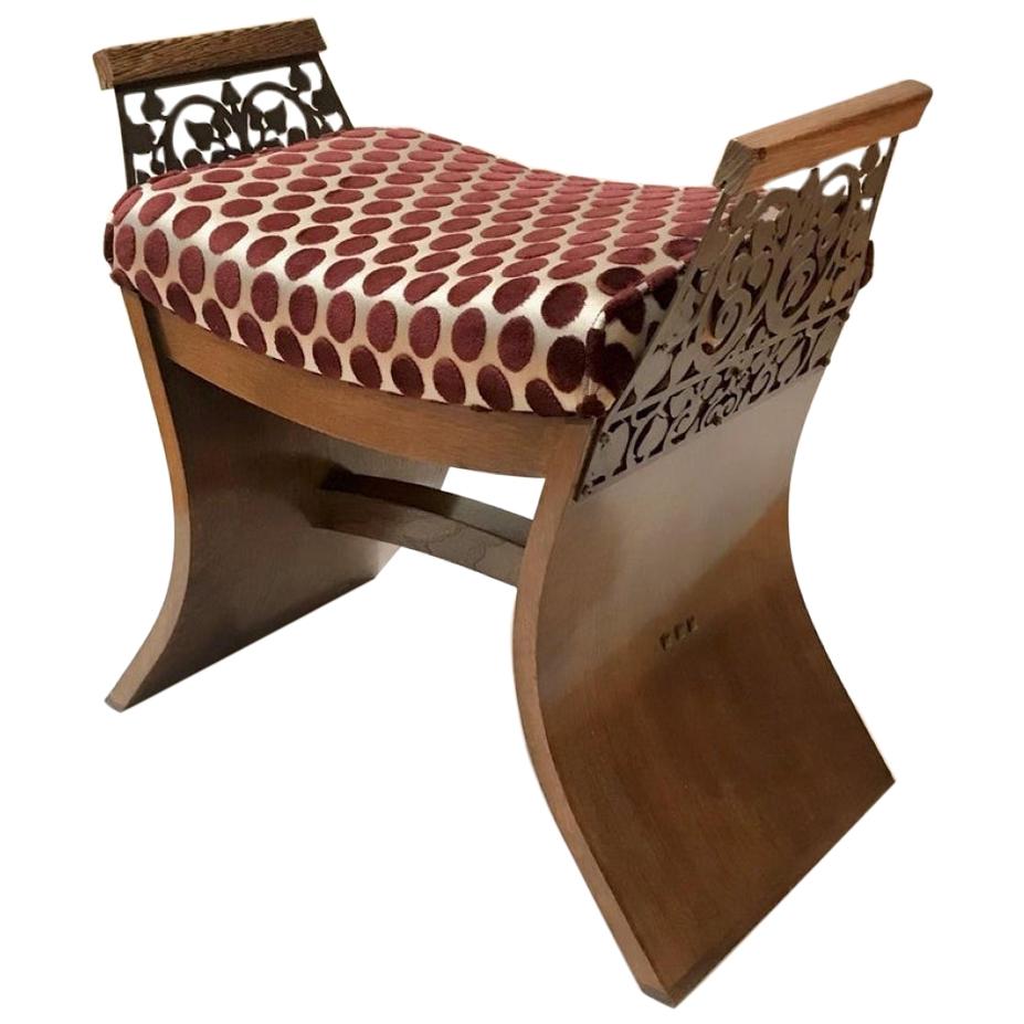 Chic Milo Baughman Chrome over Stainless/Upholstered Bench at 1stDibs