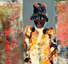 Mixed Medium and Chalk Painting, Little Man Series