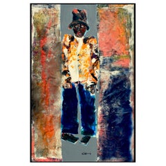 Mixed Medium and Chalk Painting, Little Man Series