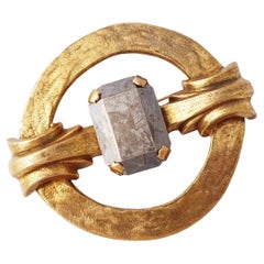 Mixed Metal Circular Brutalist Brooch By Les Bernard, 1970s