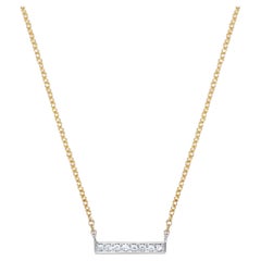 Mixed-Metal Diamond Bar Necklace