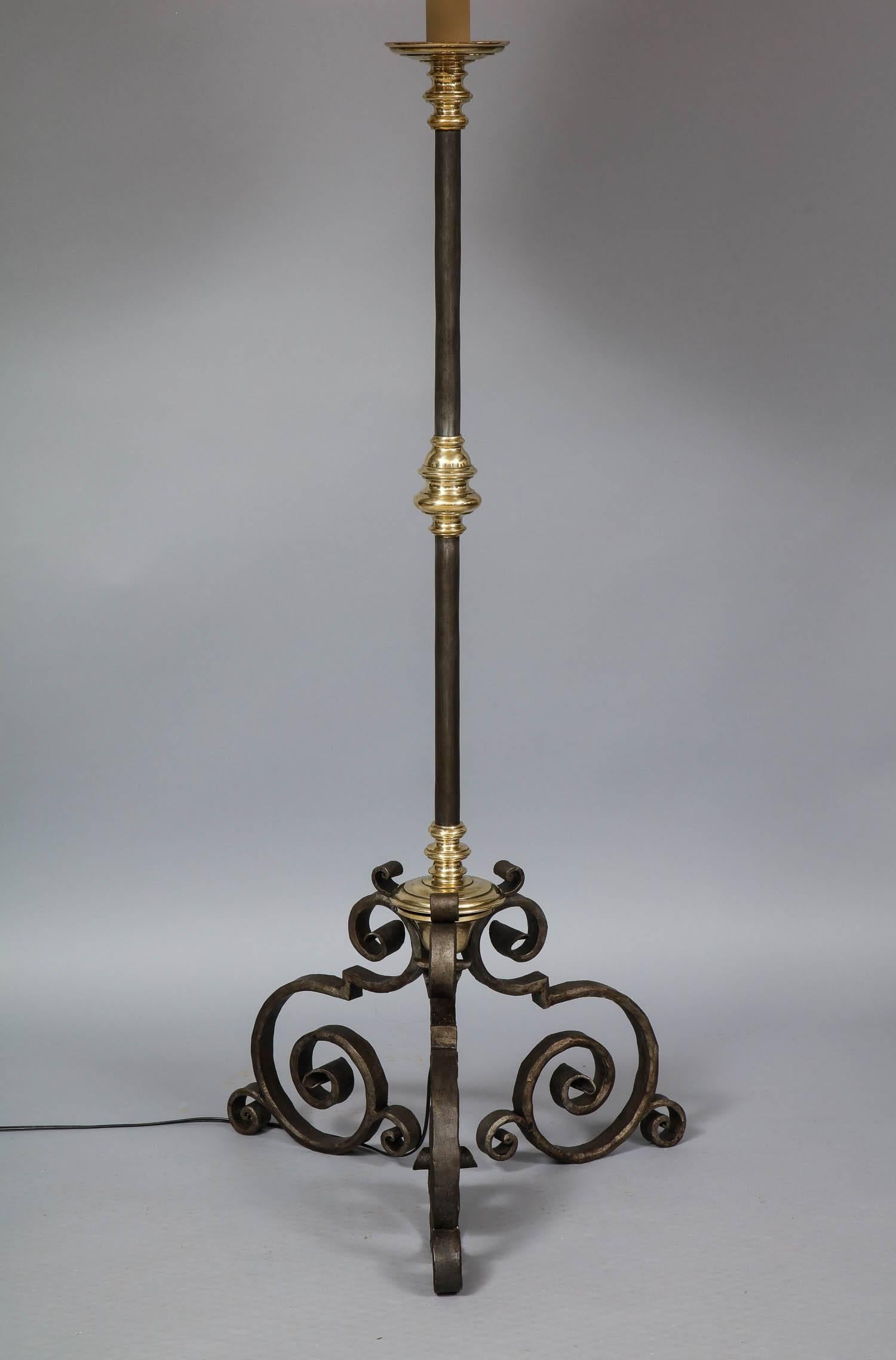 20th Century Mixed Metal Floor Lamp