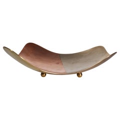 Mixed Metal Footed Tray in Style of Los Castillo, Mexico 1960s