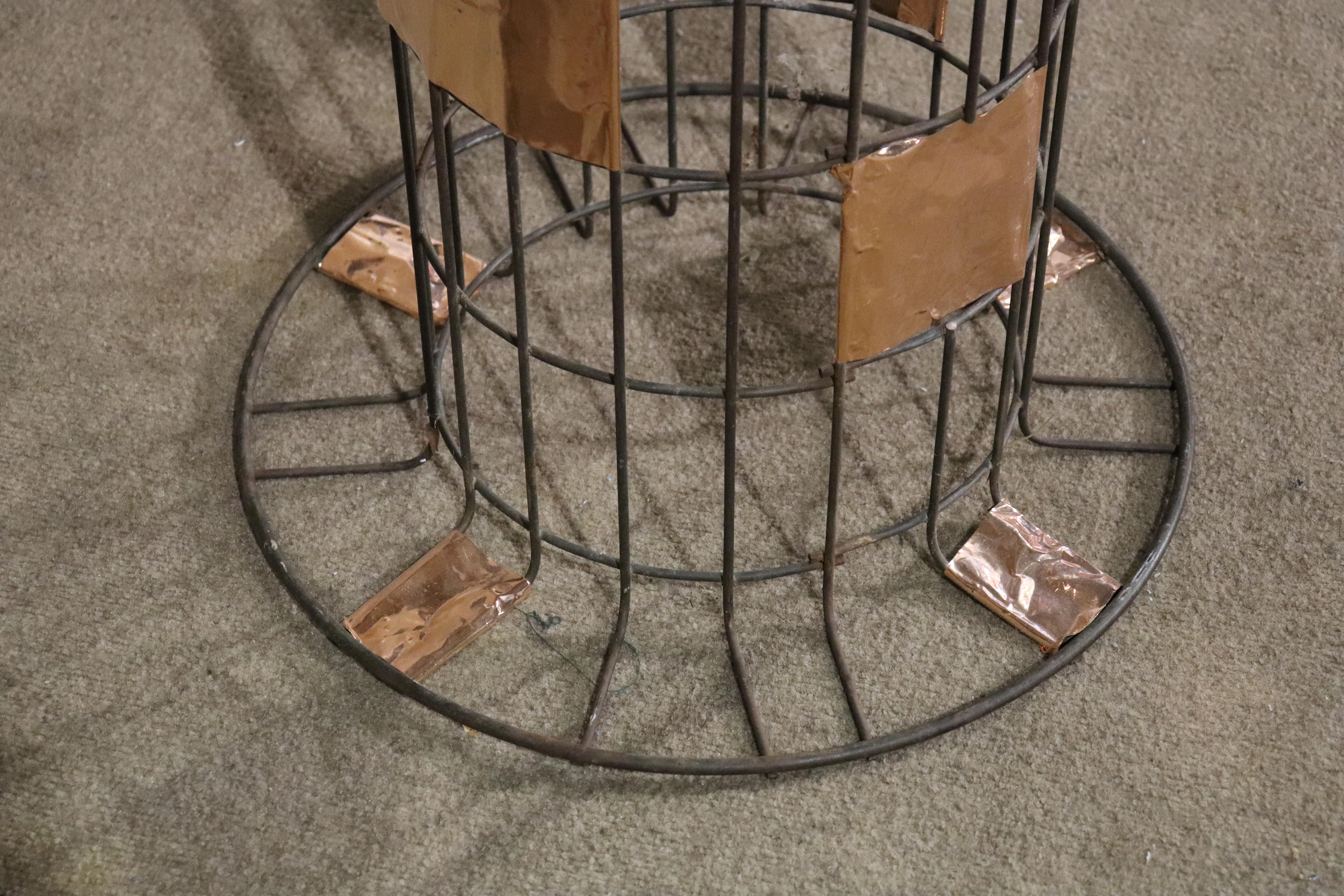 Mixed Metal Pedestal In Good Condition For Sale In Brooklyn, NY