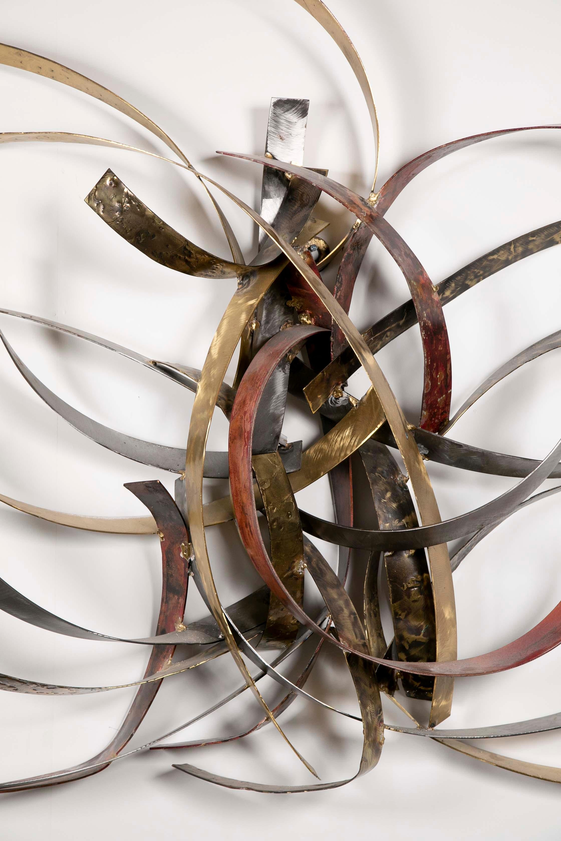 Mixed Metal Wall Sculpture Titled 