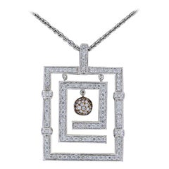 Mixed Metals 1.10 Carat Round Diamond Chain Pendant