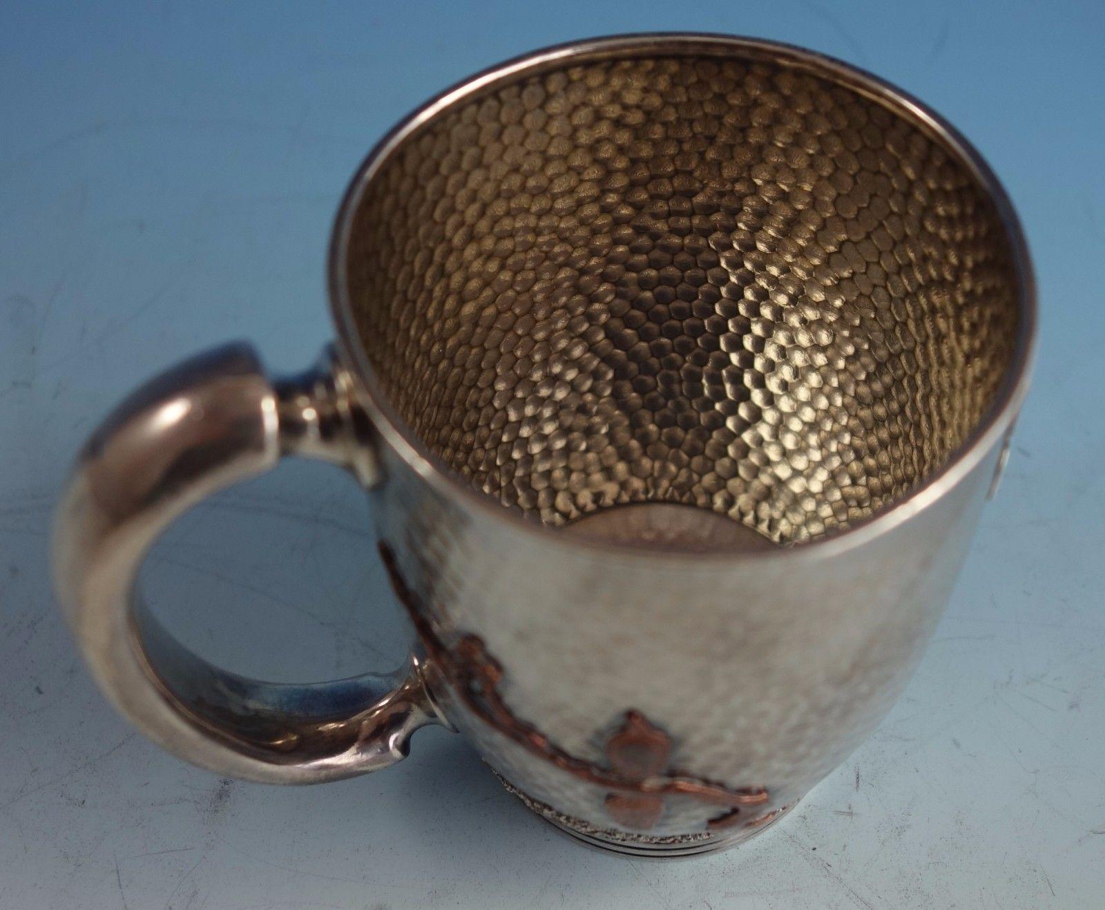 Mixed Metals by Gorham Sterling Silver Baby Cup #3210 Hammered 4