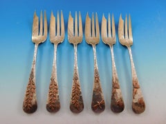 Mixed Metals by Gorham Sterling Silver Set of Six Pie Forks Aesthetic Japanesque