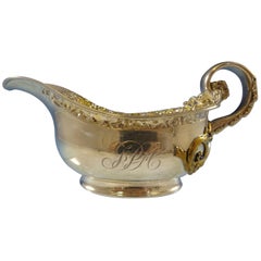 Antique Mixed Metals by Tiffany & Co. Sterling Gravy Boat with Applied Copper Fish