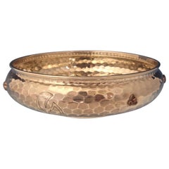 Used Mixed Metals by Whiting Sterling Silver Bowl with Applied Copper Bees