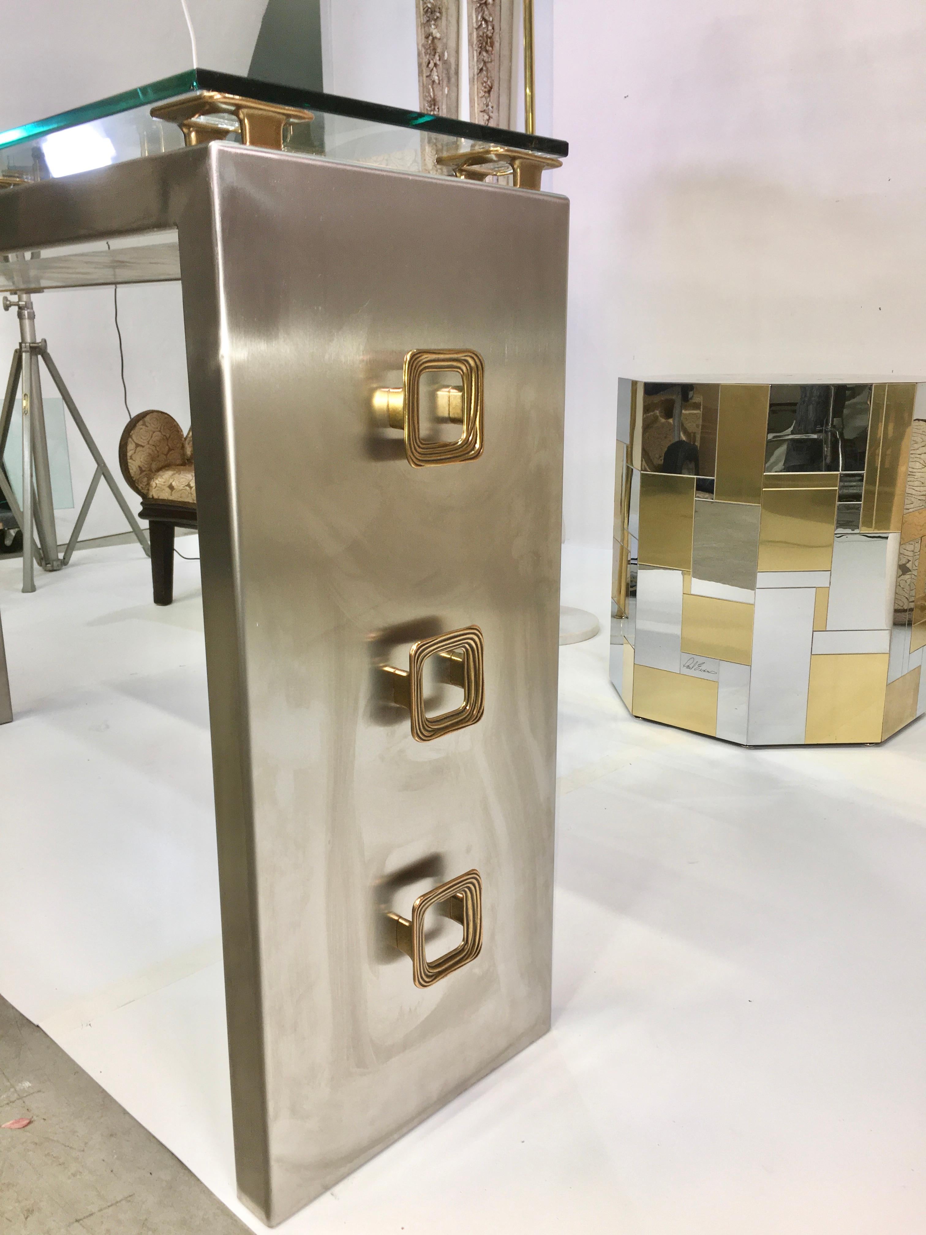 Mixed Metals Console Table by Sandro Petti for L' Angolo Metallart 9