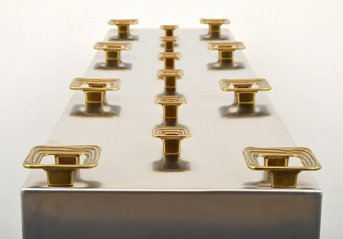 Mid-Century Modern Mixed Metals Console Table by Sandro Petti for L' Angolo Metallart