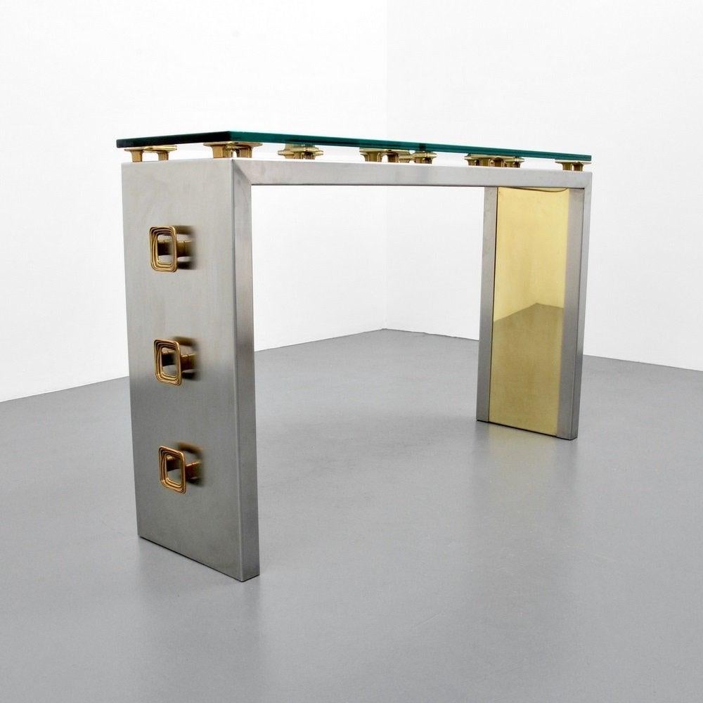 Late 20th Century Mixed Metals Console Table by Sandro Petti for L' Angolo Metallart