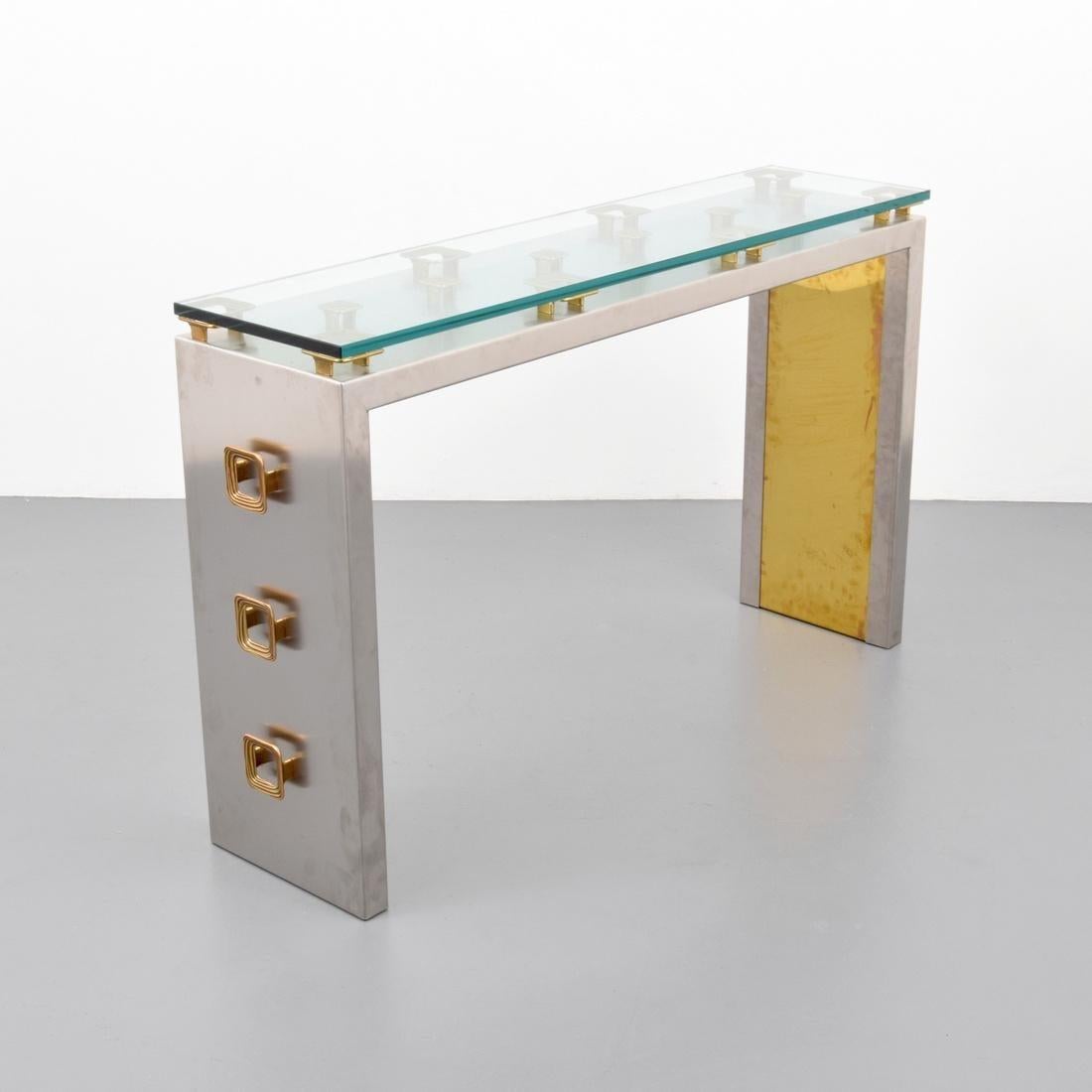 Mixed Metals Console Table by Sandro Petti for L' Angolo Metallart 1