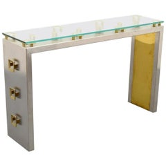 Mixed Metals Console Table by Sandro Petti for L' Angolo Metallart