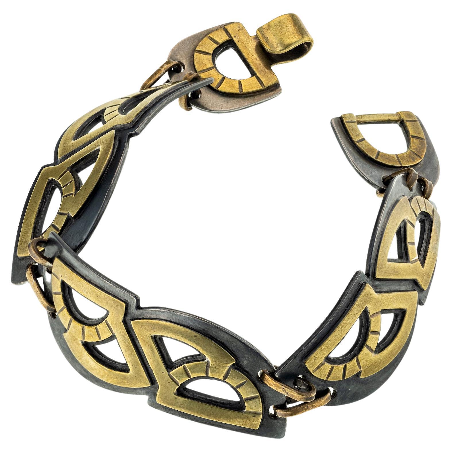 Mixed Metals Mens Link Bracelet -- Protractor Collection For Sale
