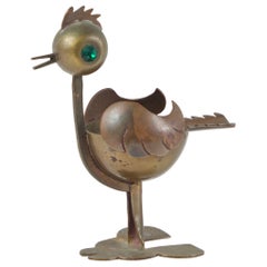 Métaux Mixtes Cendrier en cuivre et laiton Oiseau Mexicain