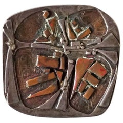 Mixed Metals Modernist Brooch by Stephen Daly, 1960s