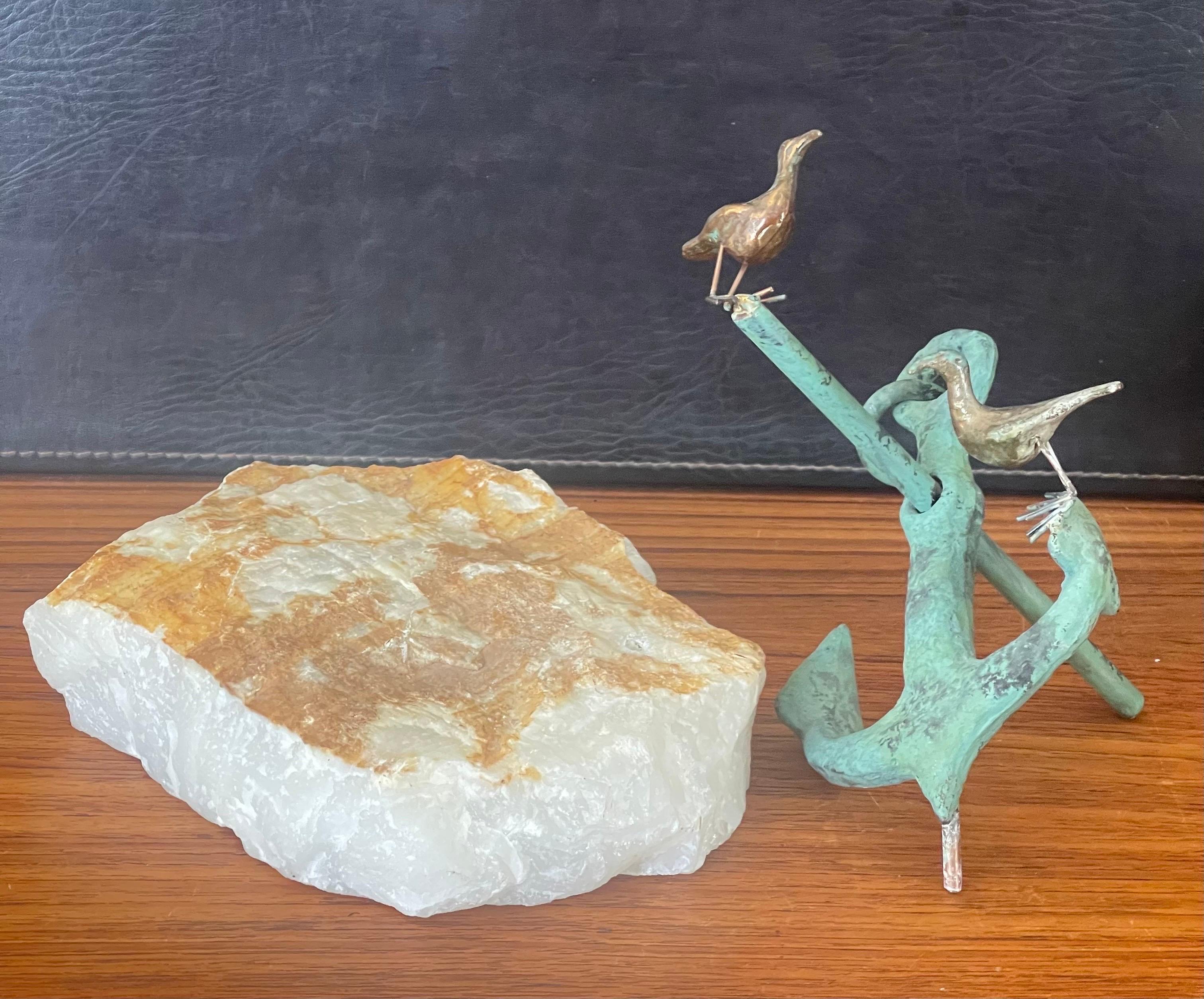 Mixed Metals on Quartz Anchor Sculpture by C. Jere for Artisian House For Sale 5