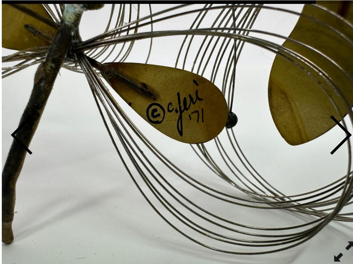 Sculpture de libellule en alliage sur quartz de C. Jere pour Artisian House en vente 3