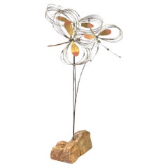Mixed Metals on Quartz Dragonfly Sculpture by C. Jere for Artisian House