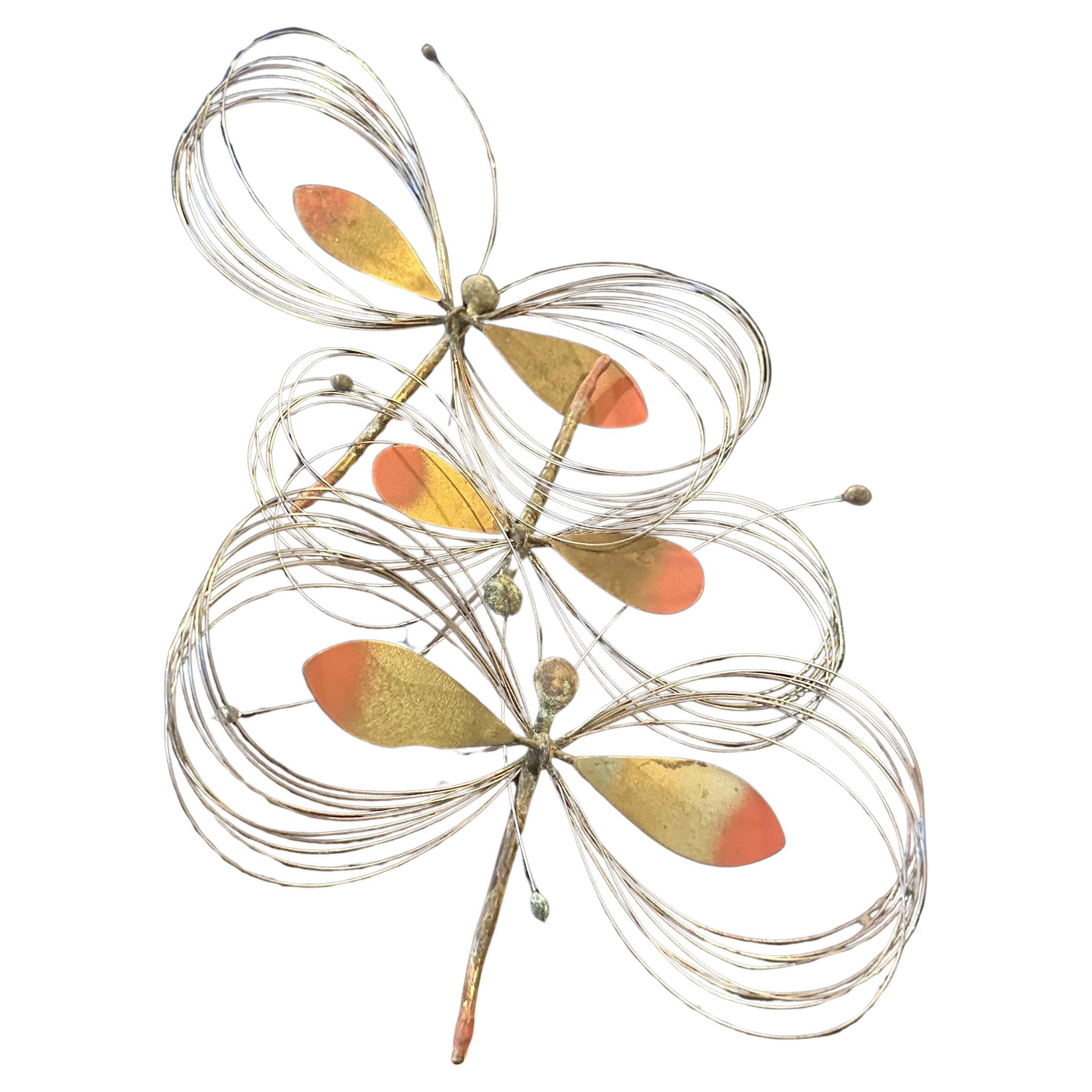 Mid-Century Modern Sculpture de libellule en alliage sur quartz de C. Jere pour Artisian House en vente