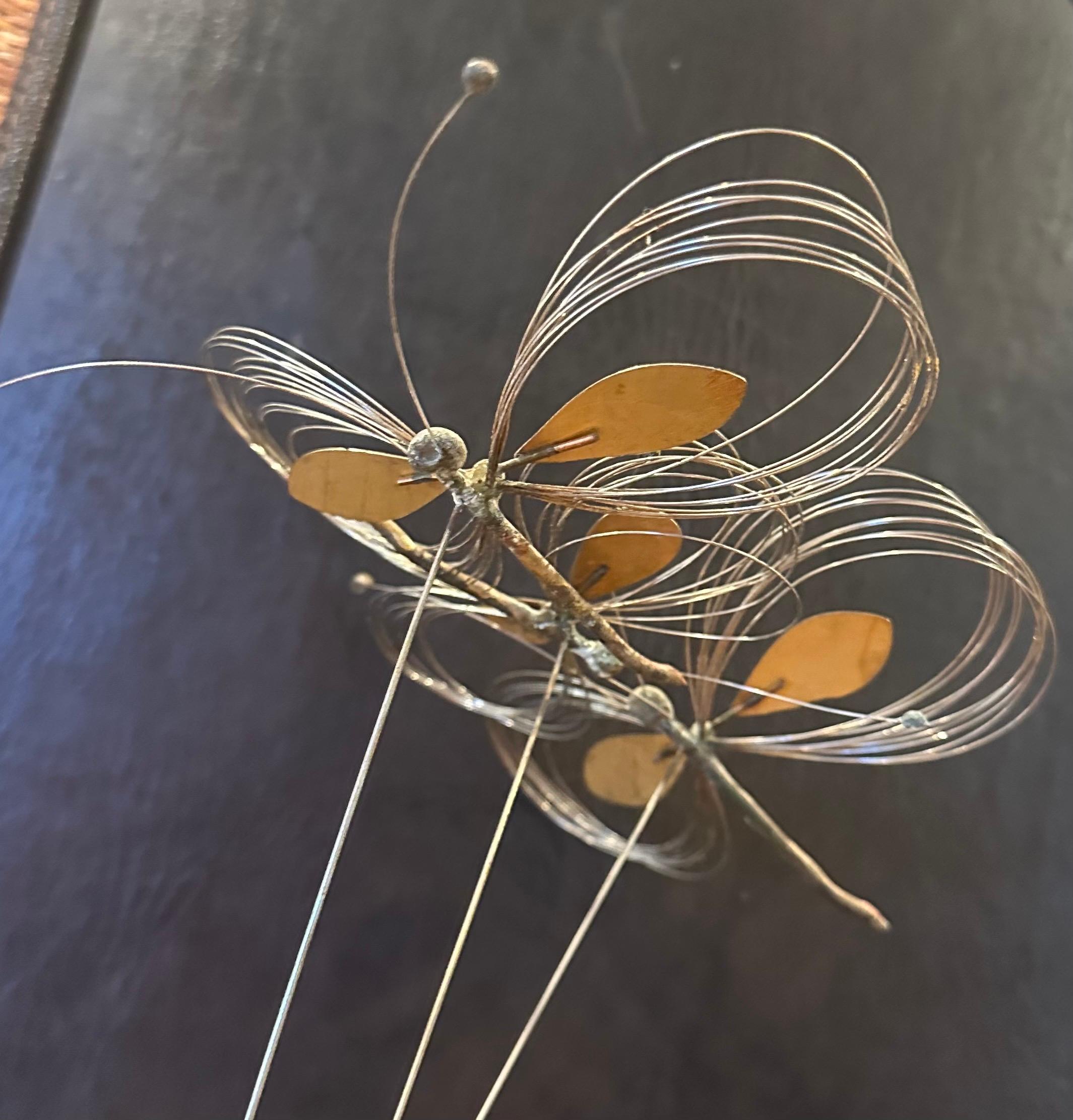 Sculpture de libellule en alliage sur quartz de C. Jere pour Artisian House en vente 1