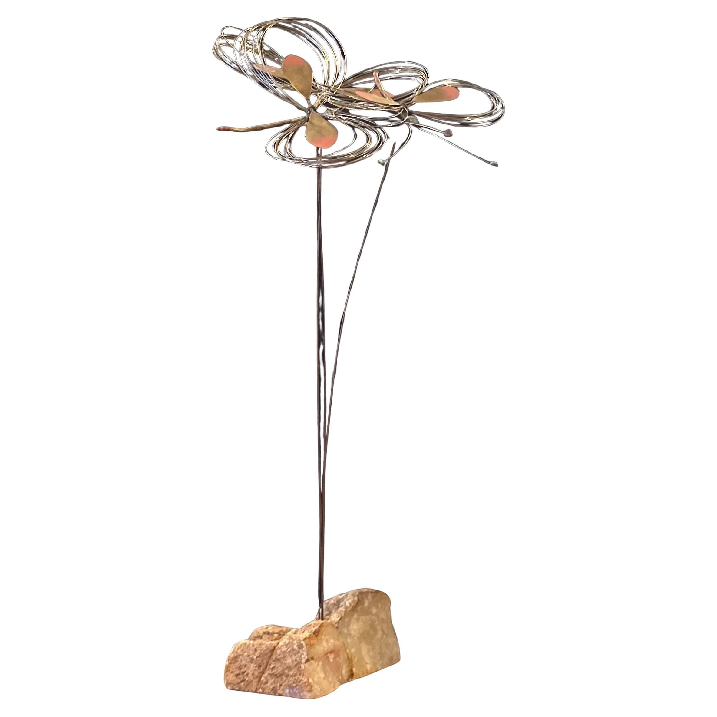 Escultura Libélula de Metales Mixtos sobre Cuarzo de C. Jere para Artisian House